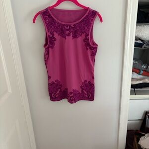 Athleta Pink Embellished Sleeveless Tank Top Yoga
